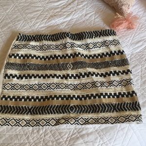 Beaded Aztec Mini Skirt